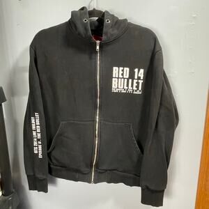 BTS Official The Red Bullet First Concert Seoul 2014 Black Zip Up Hoodie Large
